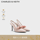 CHARLES&KEITH緞面蝴蝶結尖頭高跟涼鞋女生日禮物CK1-60361556 Light Pink淺粉色 36