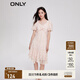 ONLY時(shí)尚少女印花泡泡袖V領(lǐng)中裙連衣裙女|123207122 HBG 粉色玫瑰滿印PINK ROSE AOP S (160) 80A