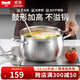 Momscook 不銹鋼湯鍋淺燒鍋燉湯鍋復底加厚 玻璃蓋 SUS304 電磁爐燃氣通用 18×10.5CM湯鍋 18cm
