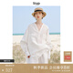 旅途原品ltyp 法國進(jìn)口100%亞麻文藝小衫/短褲套裝女松弛感白襯衣 小衫-月牙白 L