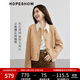 紅袖老錢風毛呢大衣冬季2024新款女裝肌理感正肩圓領氣質雙面呢外套 駝色013 S