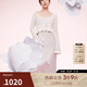 SNIDEL春夏V領(lǐng)荷葉邊針織衫吊帶連衣裙兩件套SWNO241110 象牙白 M （1）