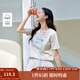 茵曼棉質(zhì)刺繡圓領(lǐng)短袖T恤女裝2025夏季新款字母標(biāo)語(yǔ)閃片上衣 淺花灰 S
