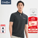 金利來(lái)【含棉】春夏新款短袖polo衫男薄款花紗輕薄透氣商務(wù)休閑翻領(lǐng)T恤 ETSEE953013-黑灰-98 L 175/92A 推薦135-150斤