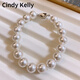 Cindy Kelly輕奢珍珠手鏈女實(shí)用高級精致小眾走心生日情人節禮物送女友老婆 6mm清冷澳白-日常百搭