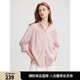 ELLE可露麗設(shè)計(jì)感立領(lǐng)襯衫女2025夏季新款寬松休閑時(shí)尚襯衣上衣 粉色 M