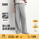 森馬（Semir）休閑褲女冬季寬松打褶仿呢闊腿褲垂感2025新款百搭慵懶糯米褲 中花灰00510 M