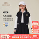 英氏（YEEHOO）女童套裝兒童棒球服裙子兩件裝中大童裝休閑學(xué)院風(fēng)秋裝 黑色 150