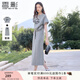 香影灰色休閑運動(dòng)套裝女2025夏裝新款泡泡袖t恤衛裙半身裙兩件套 中灰 M 160/84A/95-110斤