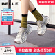 百麗（Belle）潮酷拼接面老爹鞋女2025秋新商場(chǎng)同款厚底增高休閑鞋E7G1DCM5預售 紫色 36