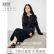 對白法式POLO領(lǐng)黑色針織連衣裙女秋冬2025新款撞色繡花高級感裙子 靜謐黑 XL
