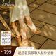 73Hours小桃同款女鞋馬德里漫步2025夏季新品方頭純色細跟一字拖