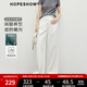 紅袖天絲棉休閑褲2025夏季新款女裝氣質(zhì)壓褶顯瘦質(zhì)感寬松百搭闊腿長(cháng)褲 本白001 M