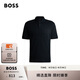 BOSS博斯【禮物】男士2025新款徽標印花雙面棉Polo衫50520109