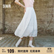 森馬（Semir）半身裙女松緊腰A字裙氣質夏季2025拼接蕾絲波點長裙109325120005