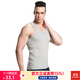 意芬100%純棉無(wú)袖男寬松運動(dòng)健身汗衫白色內搭打底內衣吊帶背心男士 花灰色 2XL