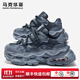 馬克華菲男鞋秋季2025新款軟底輕減震厚底增高老爹鞋男休閑百搭氣墊鞋子男 幻境藍 42 (260mm) 標準運動(dòng)鞋碼