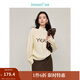 茵曼（INMAN）半高領(lǐng)毛衣2025春秋季女裝新款開(kāi)叉長(cháng)袖套頭打底衫針織衫 米白色 S