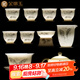 金鑲玉梁立國老師手繪 羊脂玉瓷茶具套裝家用白瓷整套陶瓷功夫茶具禮盒 梁立國山高水長(cháng)手繪套裝 11頭