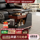 法莎蒂政府補貼客廳邊幾可移動(dòng)沙發(fā)邊桌意式極簡(jiǎn)邊柜小推車(chē)茶幾置物架 BJ3023【黑+胡桃色】.可移動(dòng)小推車(chē)邊幾