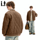 fingercroxx it男士棉衣2026冬季新款加絨加厚棉服美式潮流外套男 焦糖棕 XL