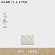 CHARLES&KEITH柔軟菱格多卡位短款錢(qián)包女生日禮物CK6-50770524-2 White白色 XXS