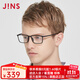 睛姿（JINS）含鏡片近視眼鏡男士小方框休閑文藝TR輕量可加防藍光MRF18S245 97亞光黑色
