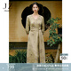 玖姿·安娜蔻【非遺宋錦錢(qián)小萍聯(lián)名】提花連衣裙女2025春季新款 花淺綠 S