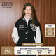Teenie Weenie小熊春季學院風休閑紅色棒球服保暖棉服棉襖外套女裝 黑色 L (170)