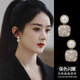 芯奢方形施家珍珠耳釘女氣質(zhì)耳環(huán)女耳墜高級感仿珍珠2025新款耳飾禮物 水鉆方形耳環(huán)