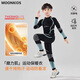 moonkids兒童速干運動(dòng)服套裝秋冬新款男童戶(hù)外滑雪內搭功能衣冬裝保暖內衣 27516黑藍色 110 /120 【推薦身高105-125cm】