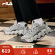 斐樂(lè )（FILA）男鞋可頌面包鞋老爹鞋運動(dòng)鞋秋新款厚底休閑鞋 瑪瑙灰/銀綠色-AS 41