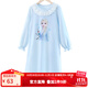 迪士尼女童睡衣棉春裝睡裙2025新款兒童艾莎公主家居服秋季童裝 藍色艾莎1142 120