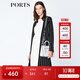 PORTS寶姿  新品商場(chǎng)同款 春季新品女裝簡(jiǎn)約中長(zhǎng)款條紋針織開(kāi)衫 黑/白 S M