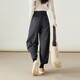 索菲絲爾（SOFSIL）加厚保暖毛呢褲女2025冬季時(shí)尚寬松百搭休閑哈倫褲 碳灰 28