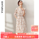 尚都比拉新中式國風(fēng)連衣裙夏裝青花瓷印花氣質(zhì)收腰顯瘦裙子 白底橘花 M