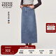Teenie Weenie小熊女裝牛仔裙2025年夏季新款復(fù)古設(shè)計(jì)感中長半身裙 中藍(lán)色 L 170