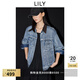 LILY云朵牛仔2025春復(fù)古拼接燈芯絨領(lǐng)巴恩風(fēng)純棉夾克外套女小個(gè)子 419牛仔藍(lán) L
