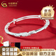 中國黃金（CHINA GOLD）銀手鐲女足銀999繁花似錦手鐲時(shí)尚款銀鐲子結婚生日禮物女送女友繁花似錦手鐲【20g+玫瑰禮盒】