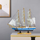 蔓森鑫實(shí)木帆船模型擺件創(chuàng  )意裝飾品擺設工藝帆船小木船擺件同學(xué)畢業(yè)禮物 33CM帆船A款