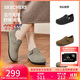 斯凱奇（Skechers）單鞋勃肯鞋女士2025新款秋季牛皮一腳蹬休閑鞋厚底豆豆鞋159018