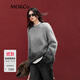 MO&Co.毛衣含馬海毛漸變一體定織設計感慵懶風(fēng)軟糯針織衫摩安珂 深花灰色 M 165