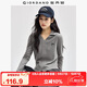 佐丹奴長袖Polo衫女心形貓咪刺繡V字翻領(lǐng)休閑上衣女05314788