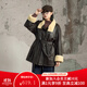 西町村屋（SETIROM）復古感皮衣外套女裝2025冬新款毛絨中長(cháng)款外搭XHAD10016 深咖 均碼