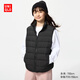 優(yōu)衣庫童裝男女童PUFFTECH空氣棉服可機洗背心馬甲排骨棉服478124 09 黑色 160