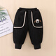 Radinka2025冬季新款三層加厚寶寶加絨褲子夾棉兒童運動(dòng)褲潮男童棉褲DHT BED-口袋小狗加絨加厚棉褲黑色 【尺碼偏小】 100
