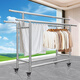 堡屋不銹鋼落地晾衣架折疊家用室外不銹鋼曬衣服架子陽(yáng)臺掛衣桿 三桿【升級特粗材質(zhì)+輪】 巨粗38朝上防風(fēng)款|2.0伸縮+防刮卷邊+輪子
