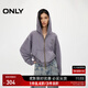 ONLY秋季時(shí)尚百搭純棉做舊連帽開(kāi)衫衛衣女|12439R009 E05 石像灰色 165/84A/M