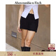 Abercrombie & Fitch女裝25夏季美式性感辣妹亞麻混紡修身迷你半身裙短裙143-5067 黑色 S (165/72A)