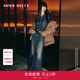 MISS SIXTY冬牛仔連衣裙女長(zhǎng)袖美式復(fù)古洗水后開衩百搭長(zhǎng)裙 中藍(lán) XS